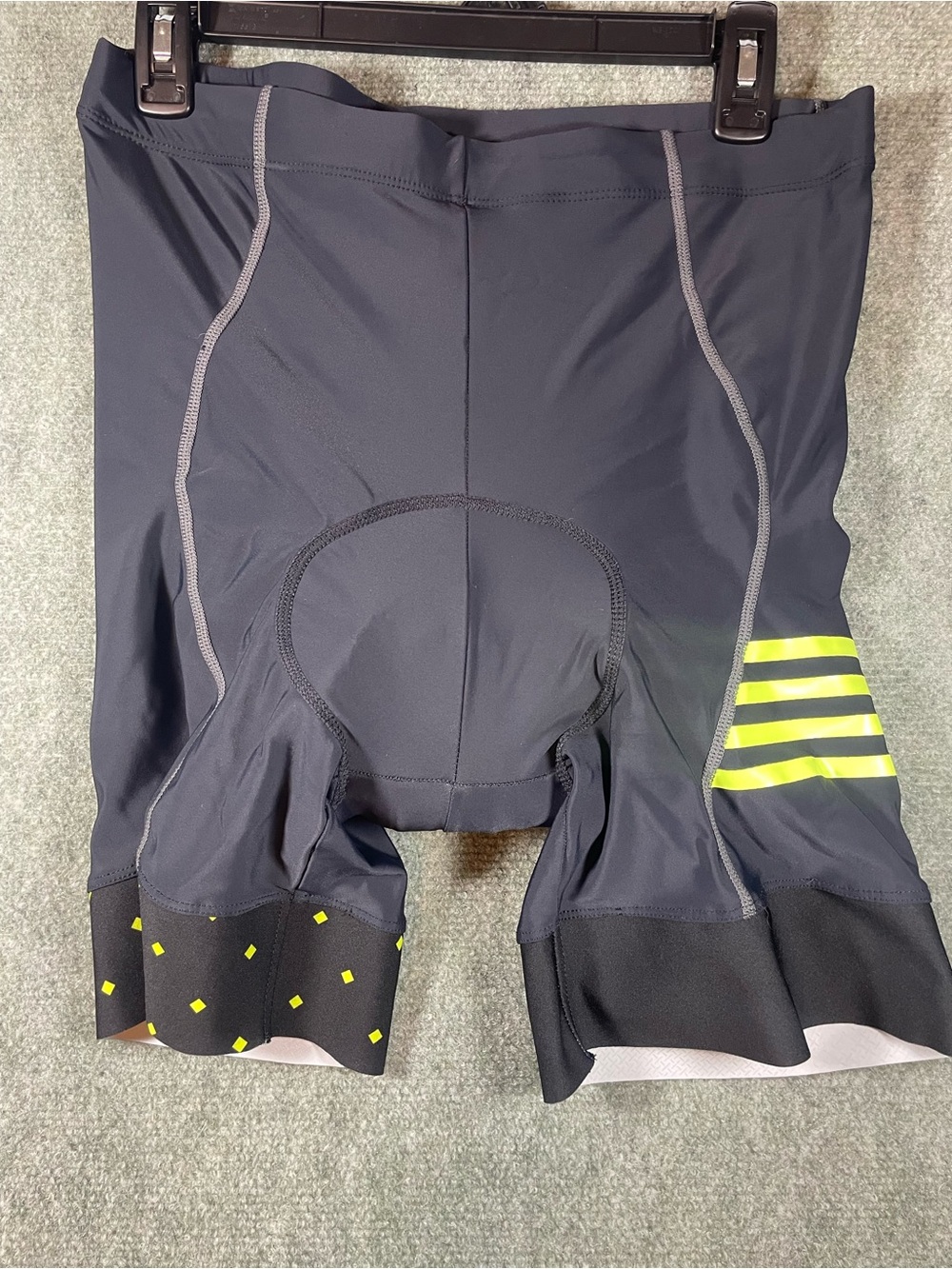 Men's‎ Black Athletic Cycling Shorts with Reflective Yellow Accents